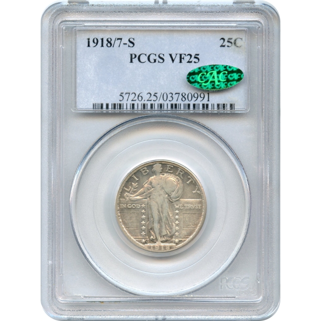 1918/7-S 25C Standing Liberty Quarter Dollar PCGS VF25 (CAC)