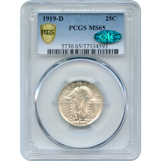 1919-D 25C Standing Liberty Quarter Dollar PCGS MS65 (CAC)