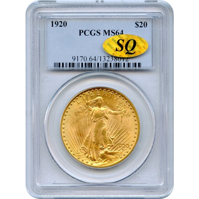 1920 $20 Saint Gaudens Double Eagle PCGS MS64 