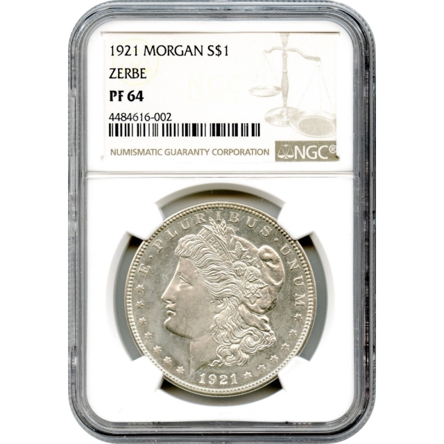 1921 $1 Morgan Silver Dollar Zerbe Proof NGC PR64