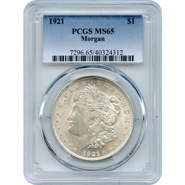 1921 $1 Morgan Silver Dollar PCGS MS65
