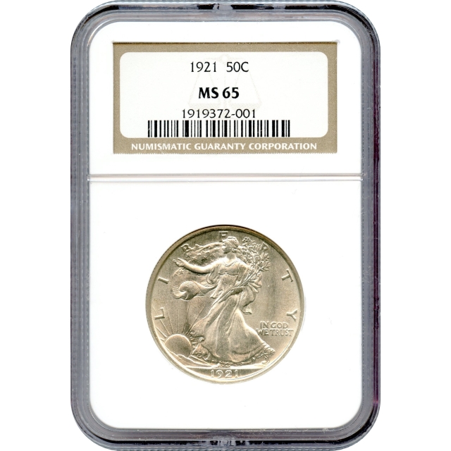1921 50C Walking Liberty Half Dollar NGC MS65