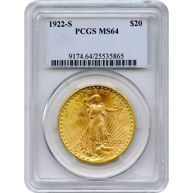 1922-S Saint-Gaudens Double Eagle PCGS MS64