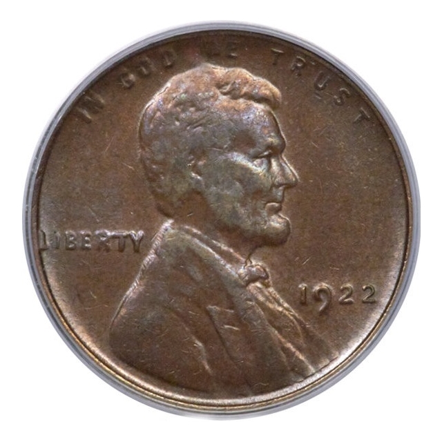 1922 1C Lincoln Cent No D, Strong Reverse PCGS AU58BN (CAC)