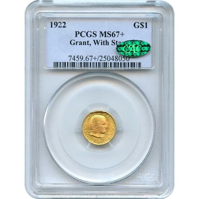 1922 G$1 Grant Star Gold Commemorative PCGS MS67+ (CAC)