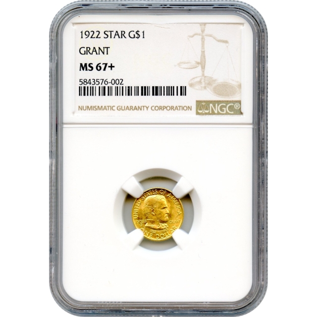 1922 G$1 Grant Star Gold Commemorative NGC MS67+