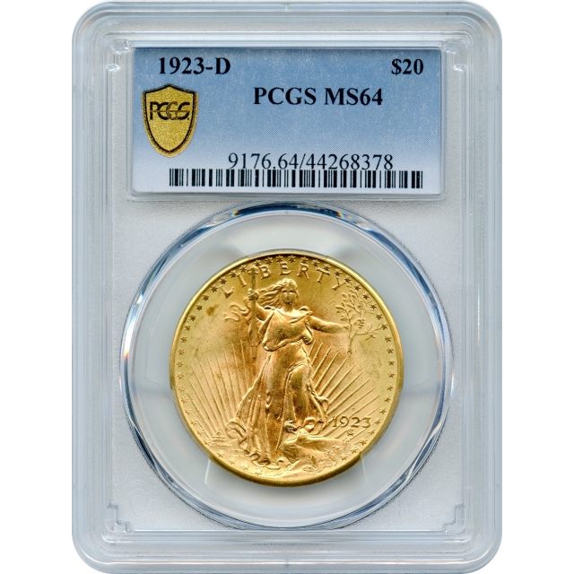 1923-D $20 Saint Gaudens Double Eagle PCGS MS64