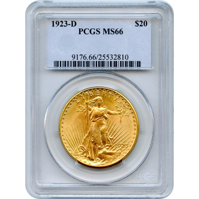 1923-D $20 Saint Gaudens Double Eagle PCGS MS66