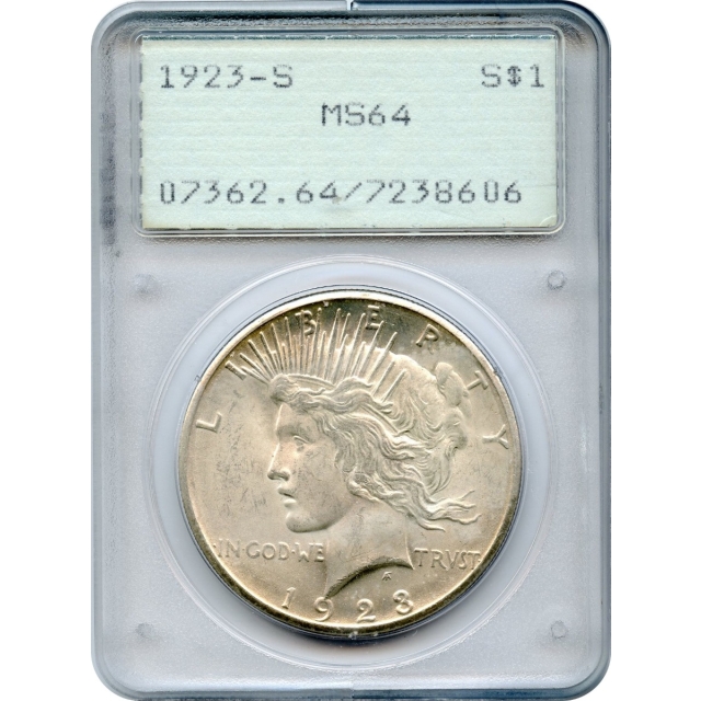 1923-S $1 Peace Silver Dollar PCGS MS64
