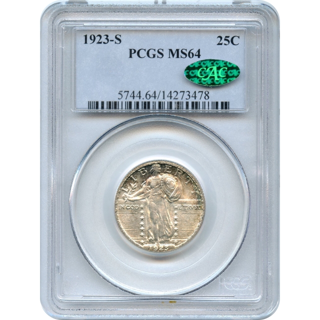1923-S 25C Standing Liberty Quarter Dollar PCGS MS64 (CAC)