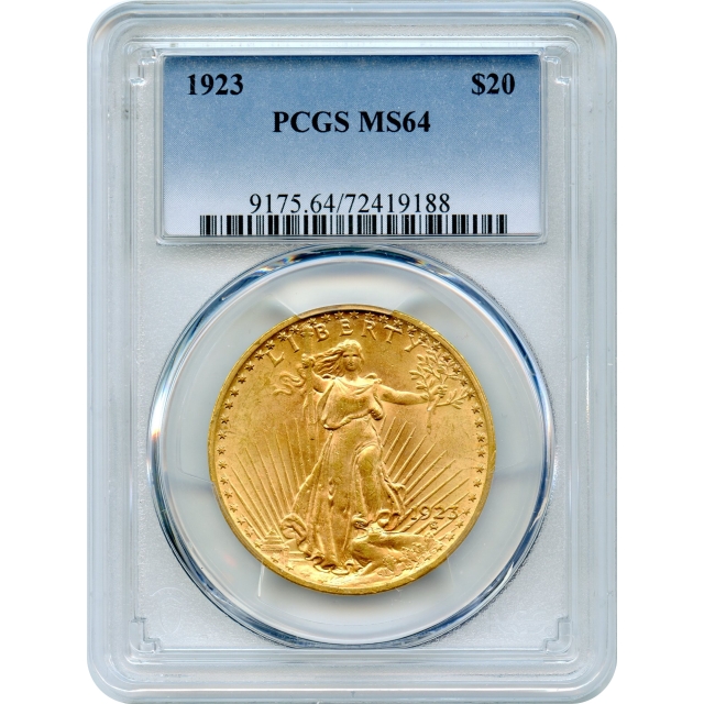1923 $20 Saint Gaudens Double Eagle PCGS MS64