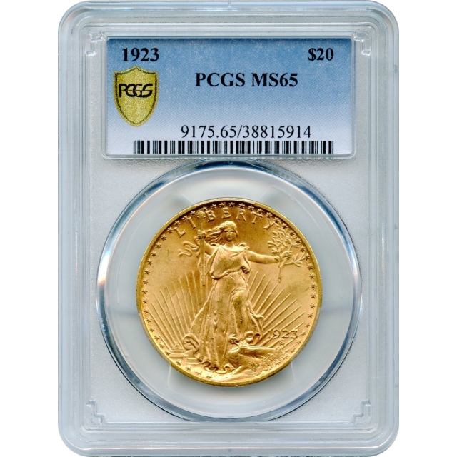 1923 $20 Saint Gaudens Double Eagle PCGS MS65