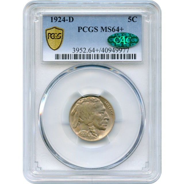1924-D 5C Buffalo Nickel PCGS MS64+ (CAC)