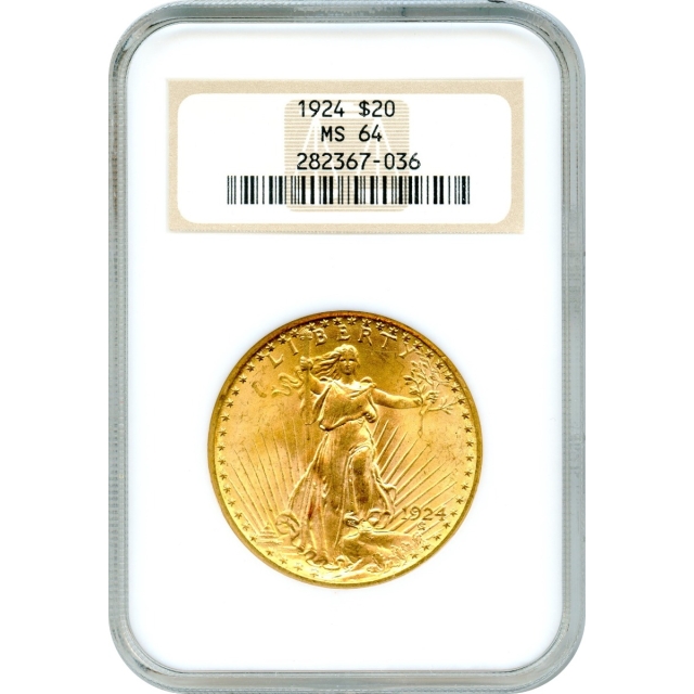 1924 $20 Saint Gaudens Double Eagle NGC MS64