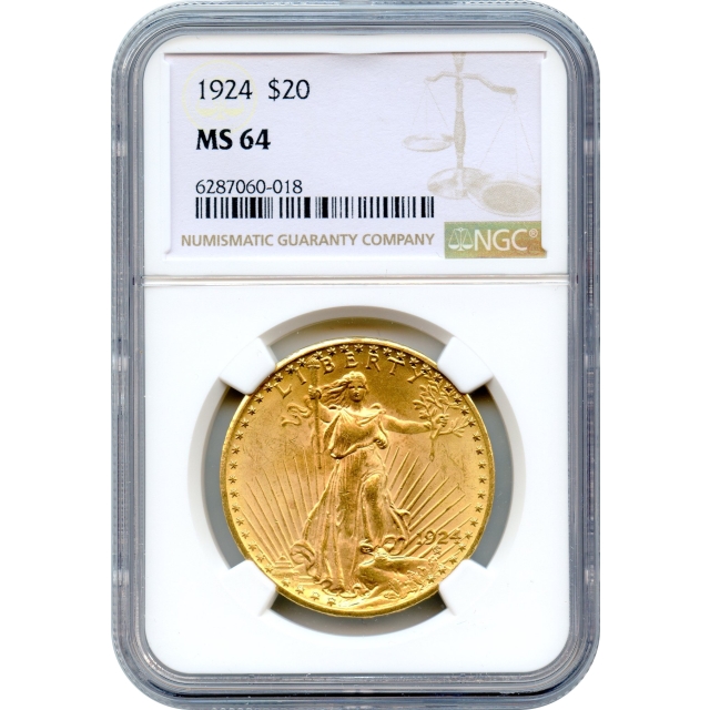 1924 $20 Saint Gaudens Double Eagle NGC MS64