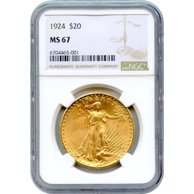 1924 $20 Saint-Gaudens Double Eagle NGC MS67