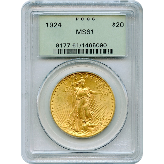 1924 $20 Saint Gaudens Double Eagle PCGS MS61 (OGH)
