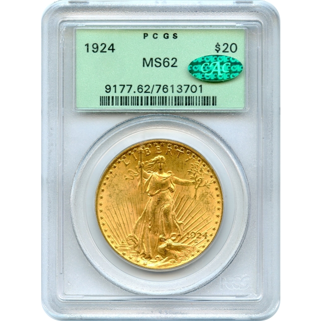 1924 $20 Saint Gaudens Double Eagle PCGS MS62 (CAC)