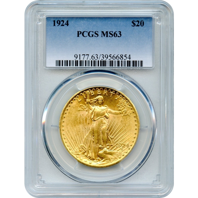 1924 $20 Saint Gaudens Double Eagle PCGS MS63