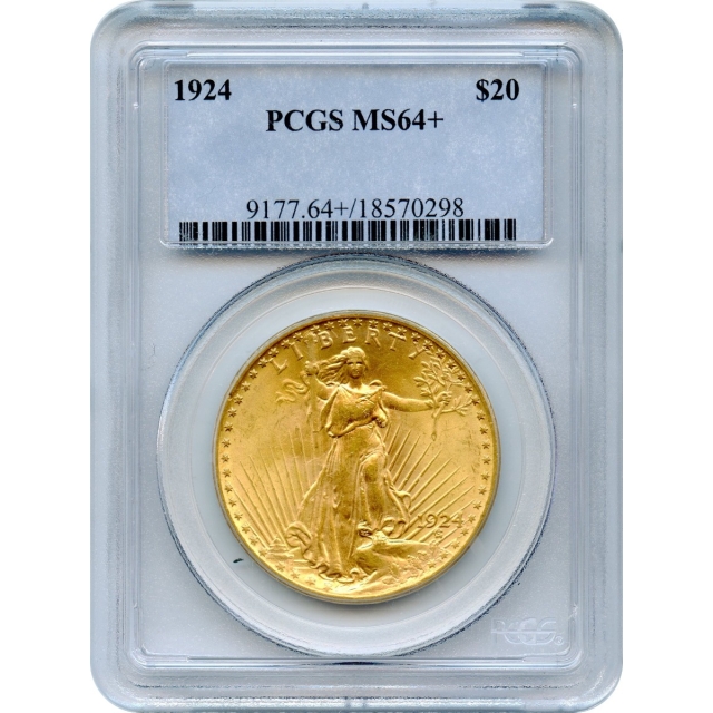 1924 $20 Saint Gaudens Double Eagle PCGS MS64+