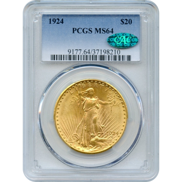 1924 $20 Saint Gaudens Double Eagle PCGS MS64 (CAC)