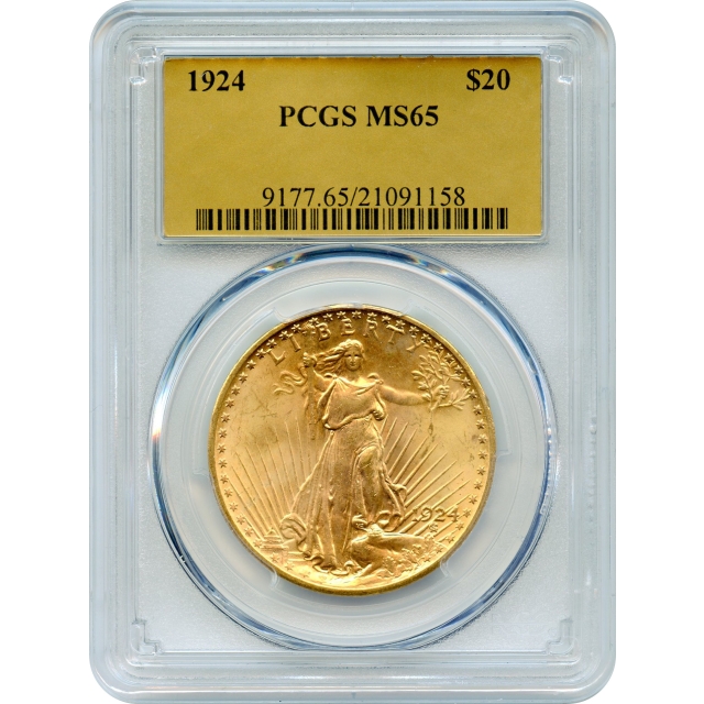 1924 $20 Saint Gaudens Double Eagle PCGS MS65 (Gold Foil)