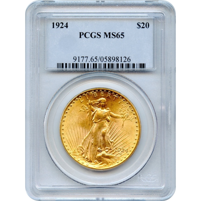 1924 $20 Saint Gaudens Double Eagle PCGS MS65