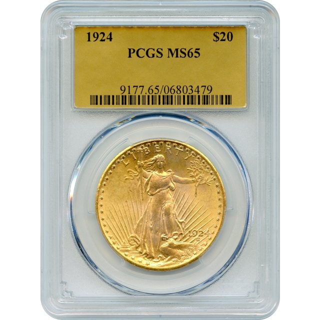 1924 $20 Saint Gaudens Double Eagle PCGS MS65 (Gold Foil)