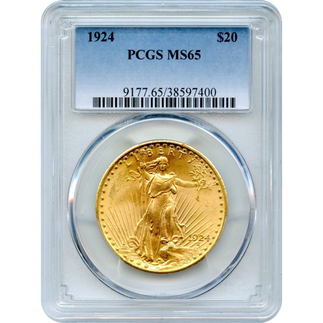 1924 $20 Saint Gaudens Double Eagle PCGS MS65