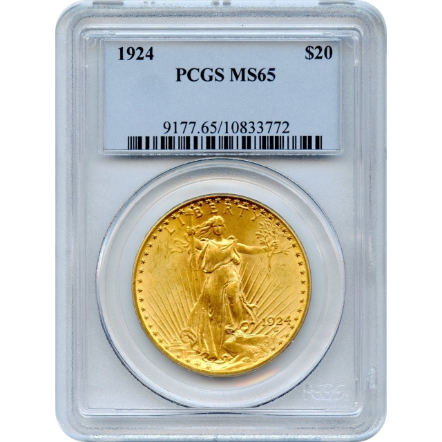 1924 $20 Saint Gaudens Double Eagle PCGS MS65