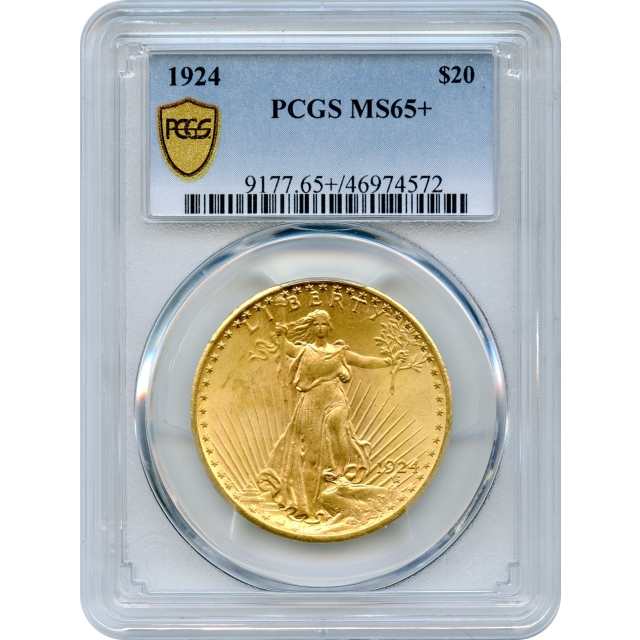 1924 $20 Saint Gaudens Double Eagle PCGS MS65+