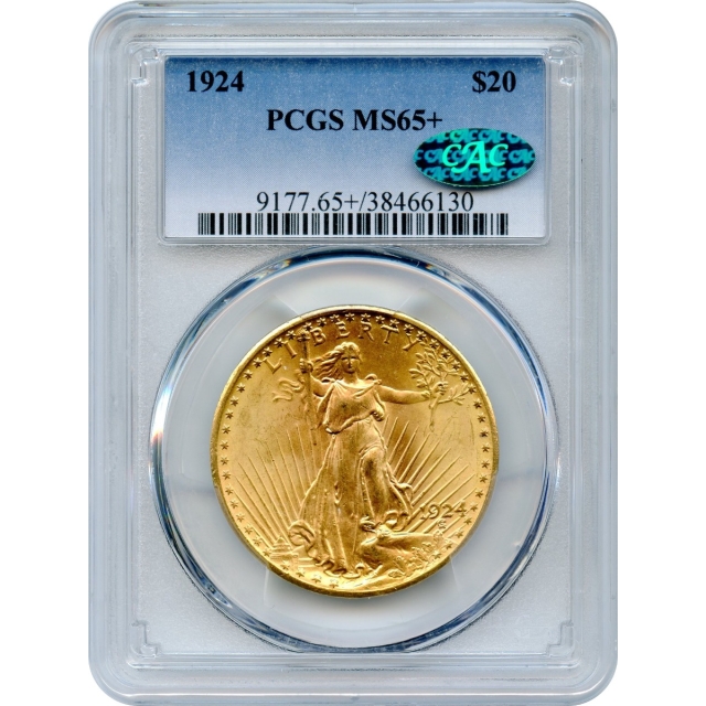 1924 $20 Saint Gaudens Double Eagle PCGS MS65+ (CAC)