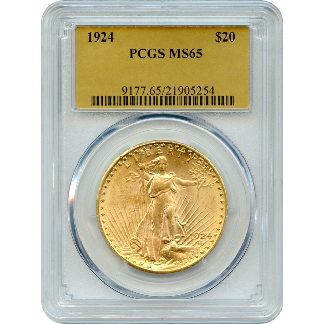 1924 $20 Saint Gaudens Double Eagle PCGS MS65 (Gold Foil)
