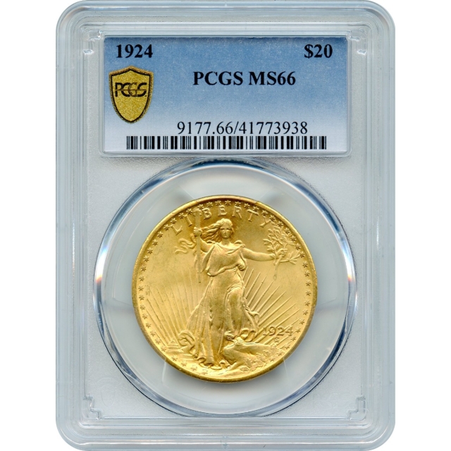 1924 $20 Saint Gaudens Double Eagle PCGS MS66