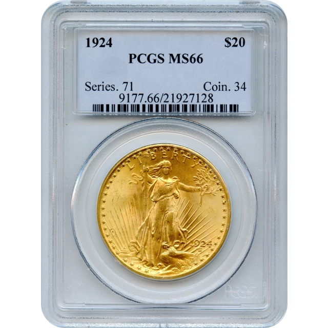 1924 $20 Saint Gaudens Double Eagle PCGS MS66