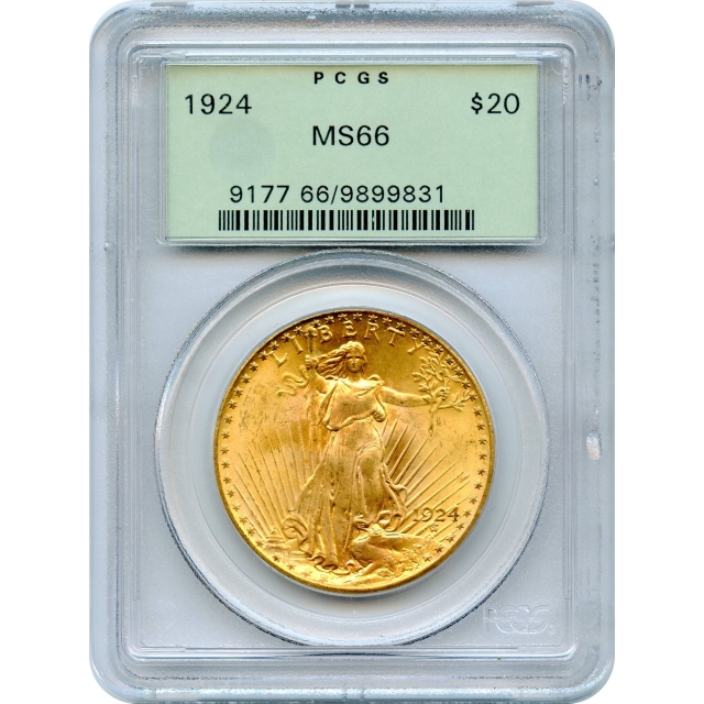 1924 $20 Saint Gaudens Double Eagle PCGS MS66