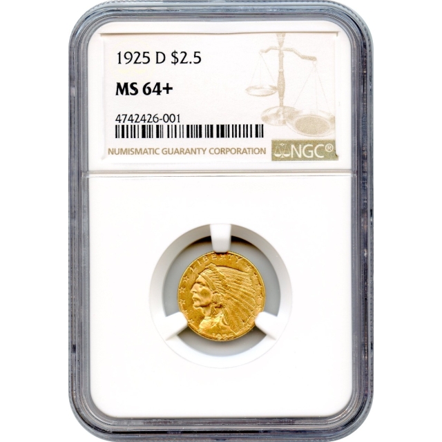 1925-D $2.50 Indian Head Quarter Eagle NGC MS64+