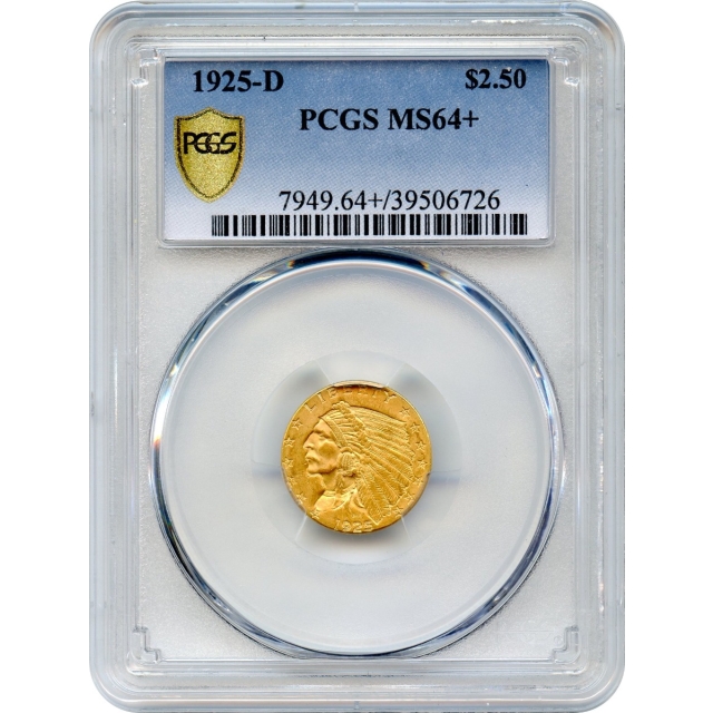 1925-D $2.50 Indian Head Quarter Eagle PCGS MS64+