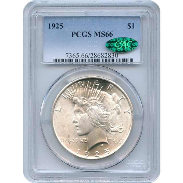 1925 $1 Peace Silver Dollar PCGS MS66 (CAC)