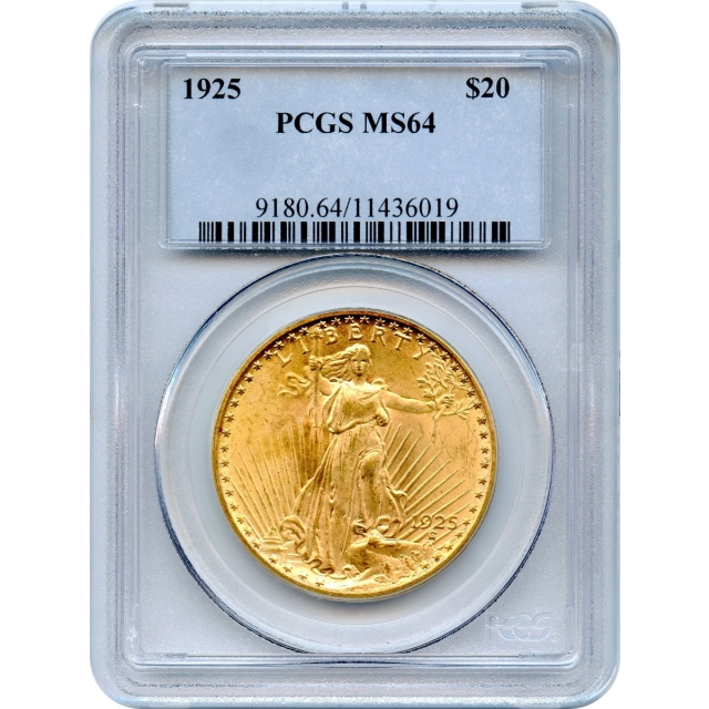 1925 $20 Saint Gaudens Double Eagle PCGS MS64