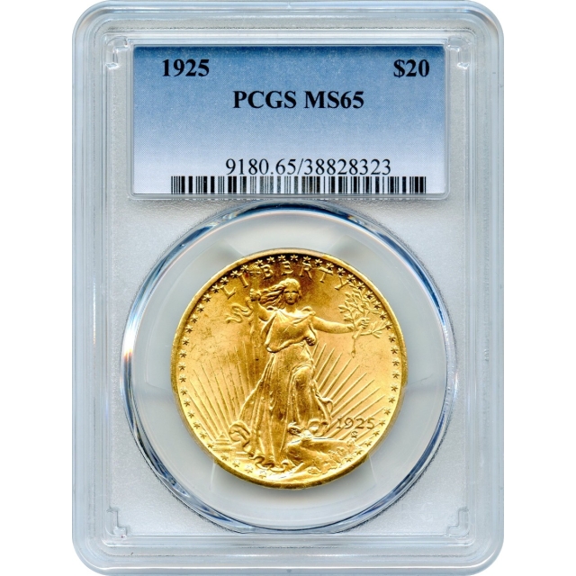 1925 $20 Saint Gaudens Double Eagle PCGS MS65
