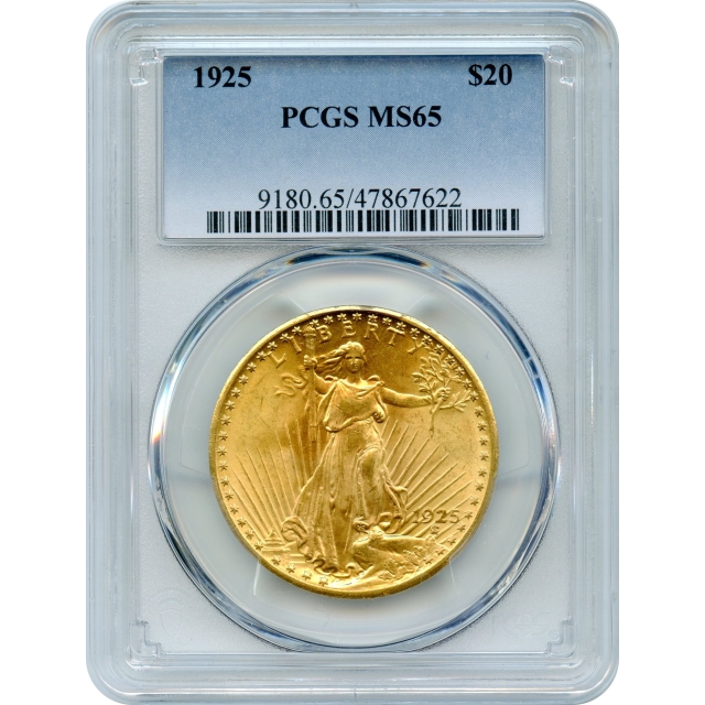 1925 $20 Saint Gaudens Double Eagle PCGS MS65
