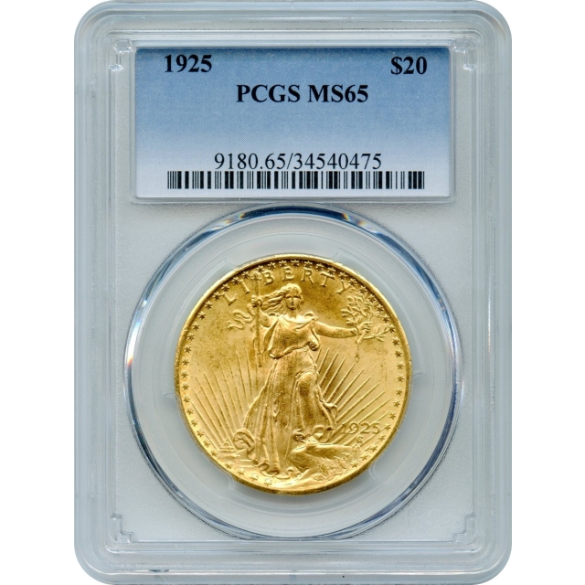 1925 $20 Saint Gaudens Double Eagle PCGS MS65