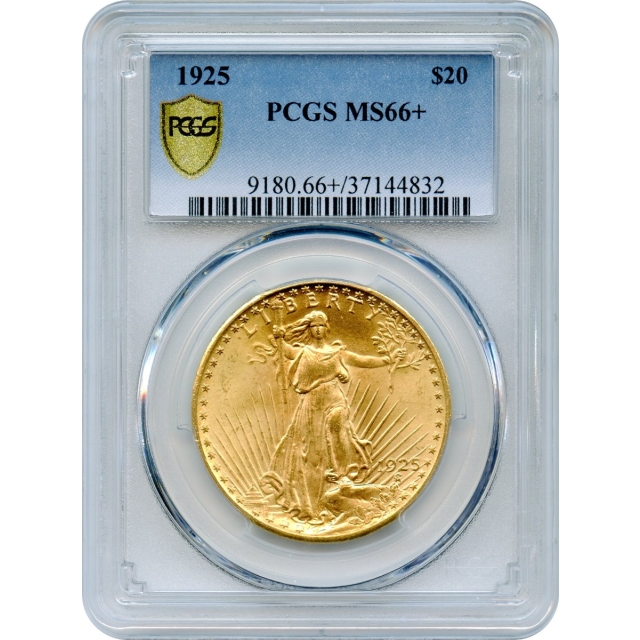 1925 $20 Saint Gaudens Double Eagle PCGS MS66+