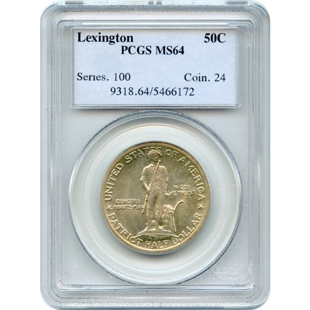 1925 50C Lexington Silver Commemorative PCGS MS64