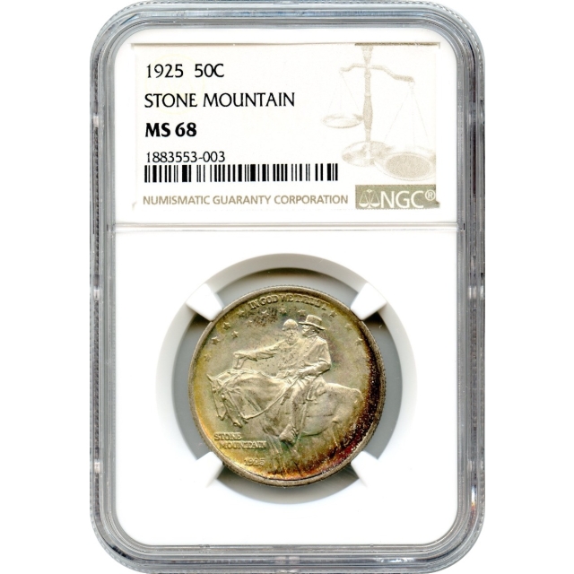 1925 50C Stone Mountain Silver Commemorative NGC MS68