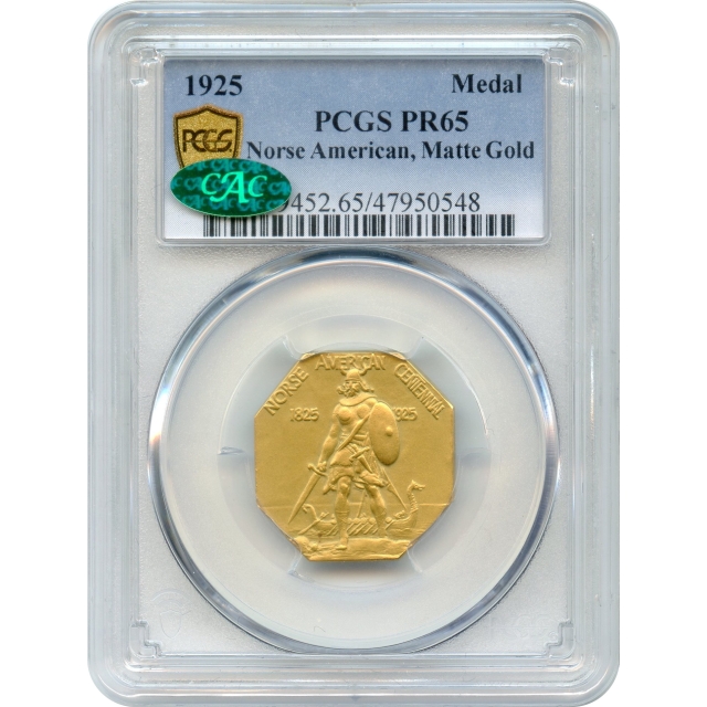 1925 Norse Gold Medal Commemorative PCGS PR65 (CAC)