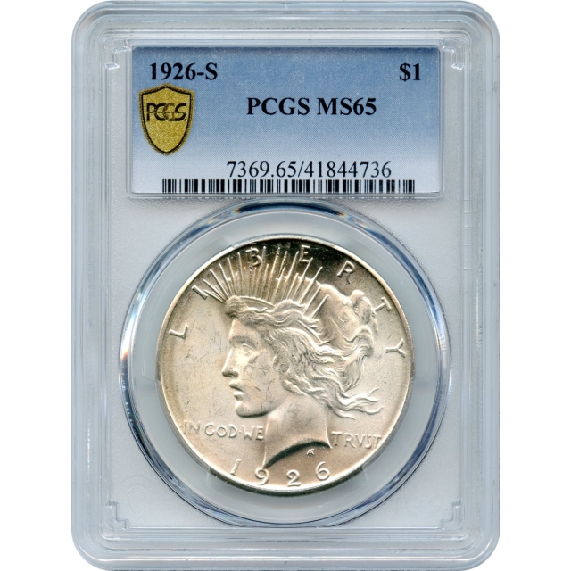 1926-S $1 Peace Silver Dollar PCGS MS65