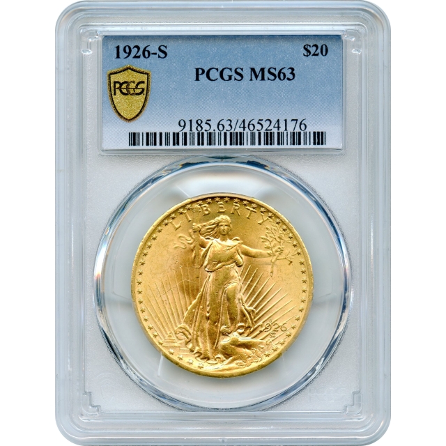 1926-S $20 Saint Gaudens Double Eagle PCGS MS63