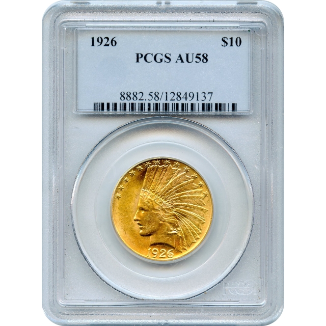 1926 $10 Indian Head Eagle PCGS AU58